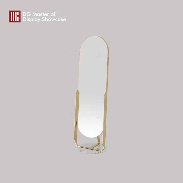 Luxury Oval Floor Mirror with Marble Base for Jewelry Stores 3