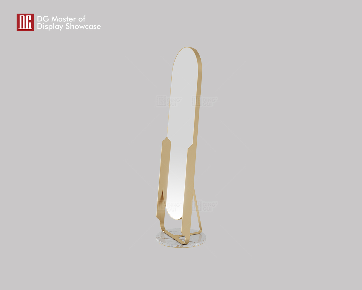 DG Display Showcase latest design marble base oval floor mirror 9