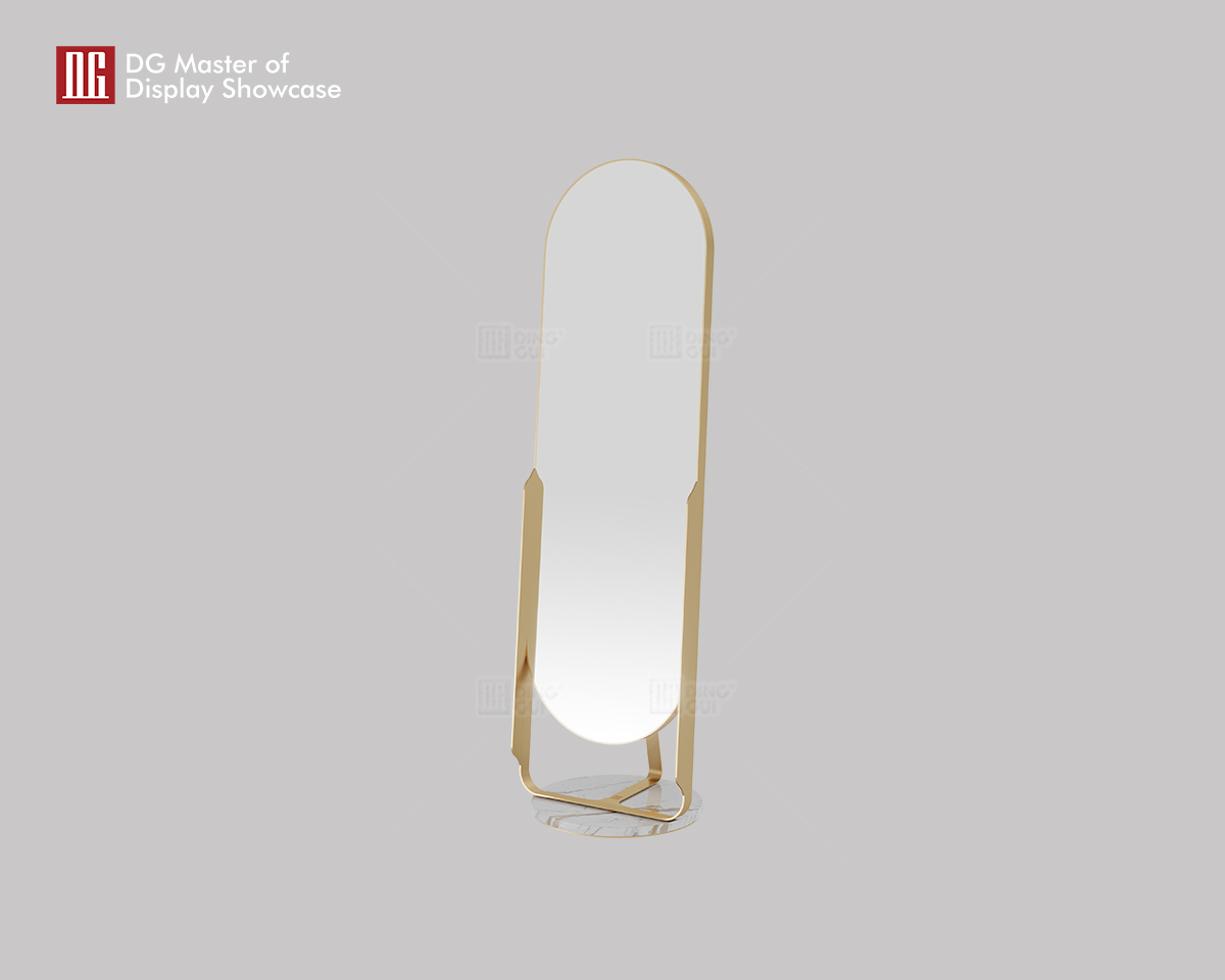 DG Display Showcase latest design marble base oval floor mirror 8