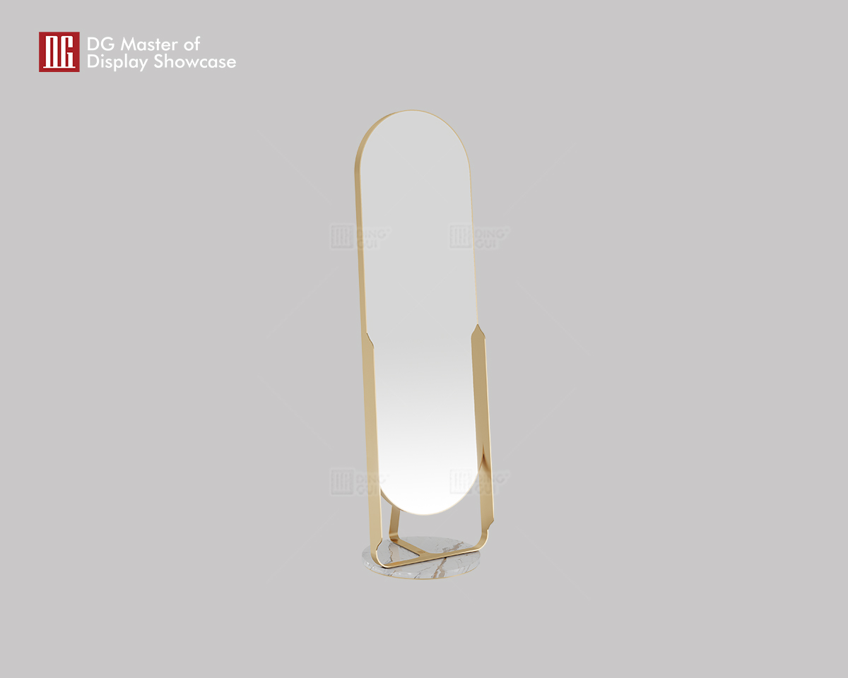 DG Display Showcase latest design marble base oval floor mirror 7