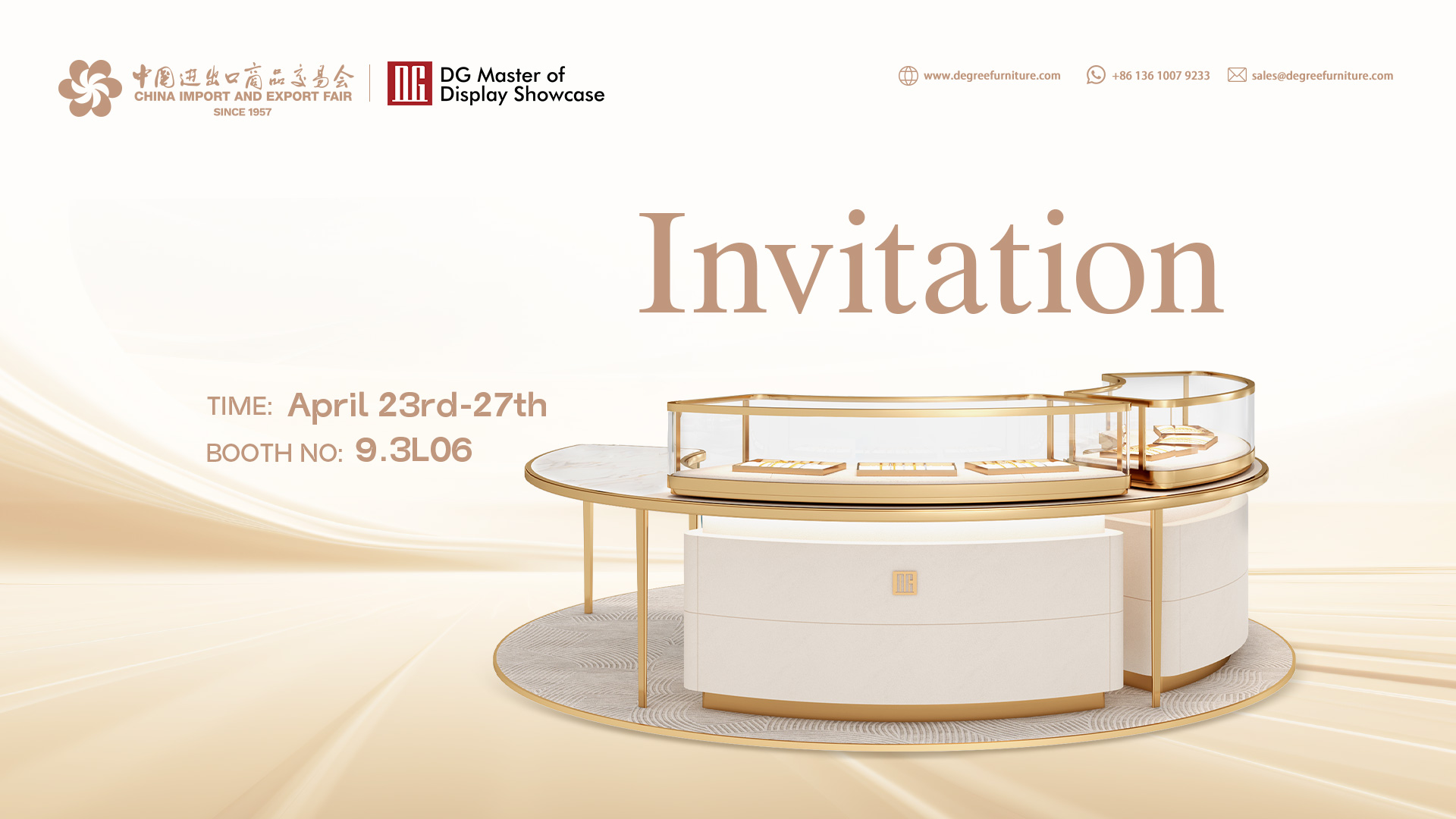 Hur kommer DG:s smyckesmontrar att imponera? Besök oss på Canton Fair fas II 9.3L06! 1