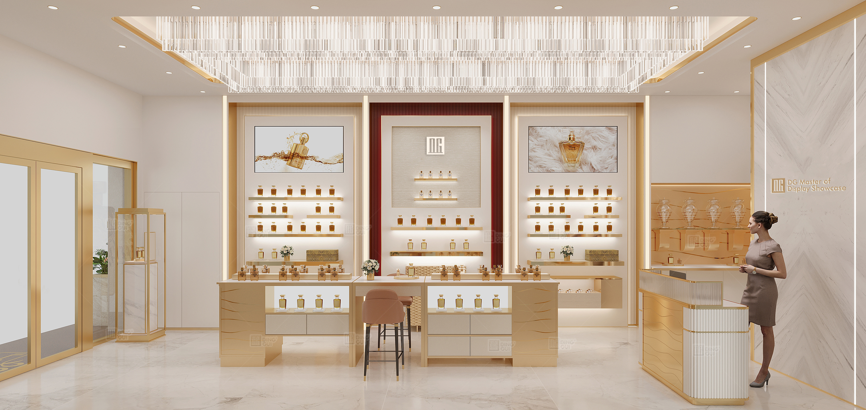  parfümeriya brendləri mağazasının dizaynı