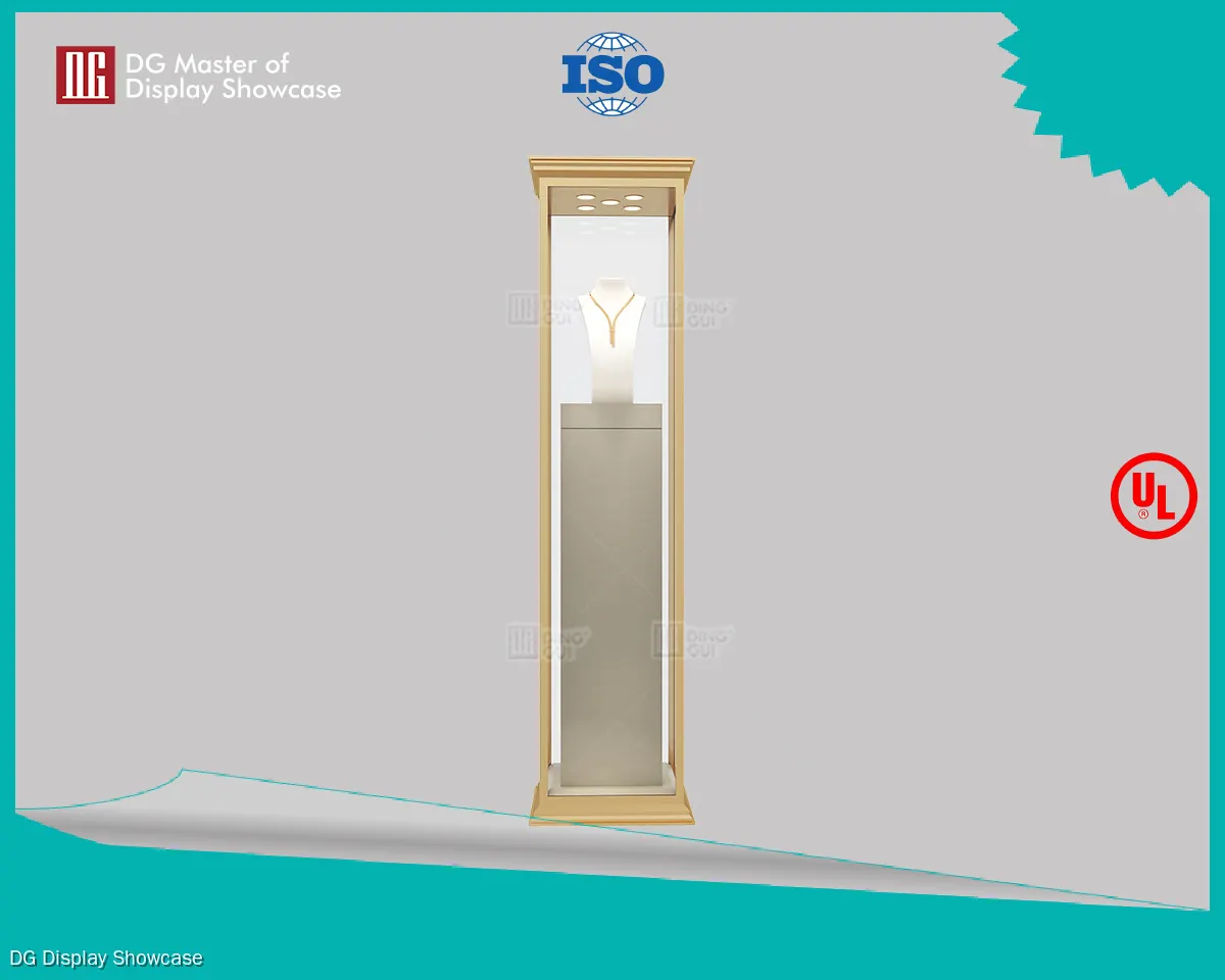 Luxurious Jewelry Display Showcase - Upright Glass Cabinet 1