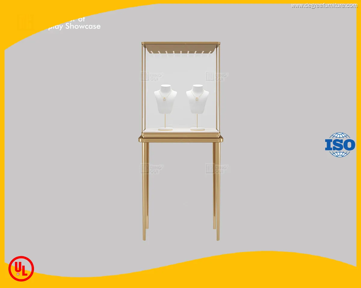 Brass Upright Glass Display Cabinet 1