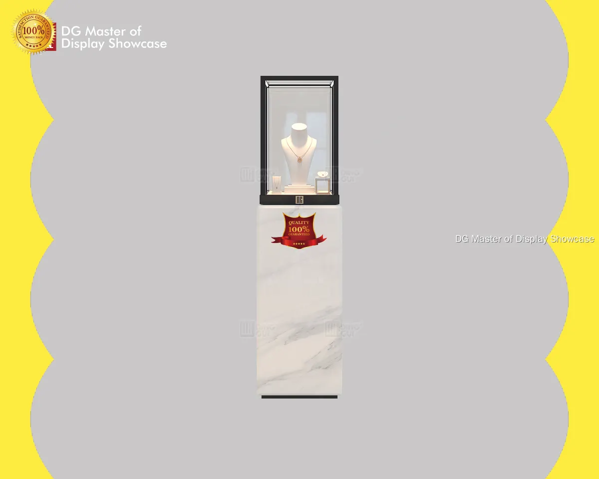 Luxury Upright Display Cabinet by DG: Premium Marble, Smart Lock, Adjustable Lighting | One-Stop Solution. 1