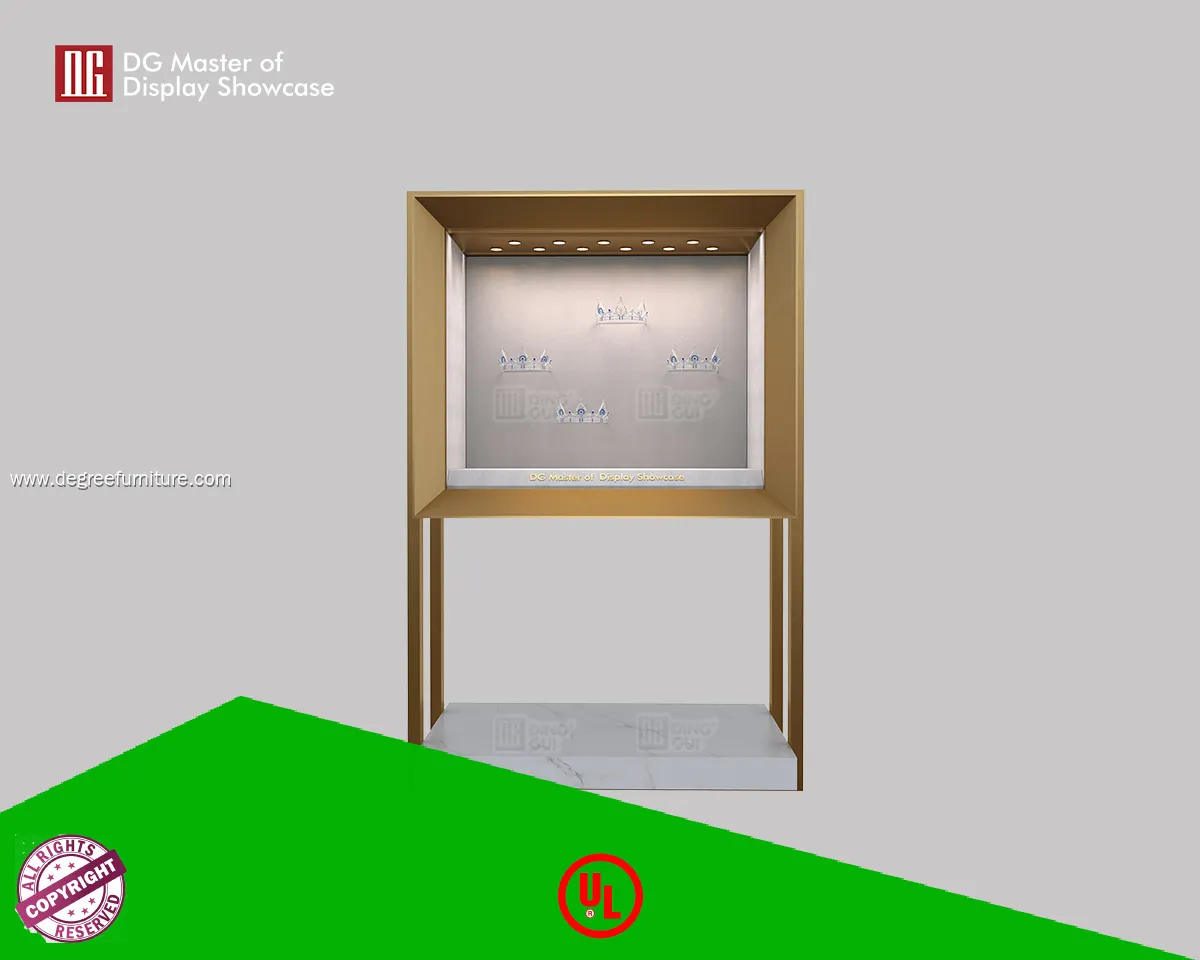 DG High-End Jewelry Showcase with LED Lighting & Marble Base 1