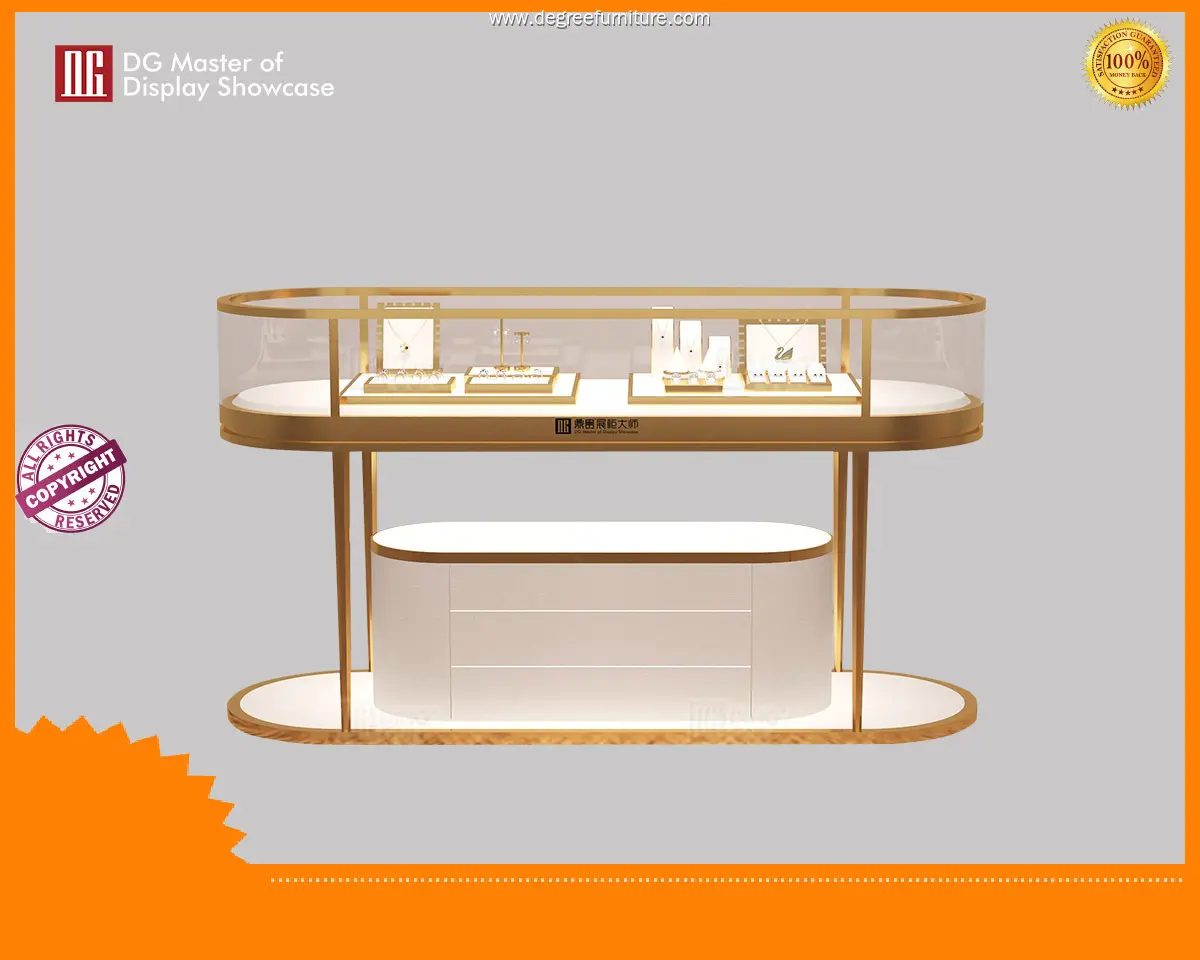 Luxury Oval Jewelry Watch Display Showcase - Front Counter Display Case 1