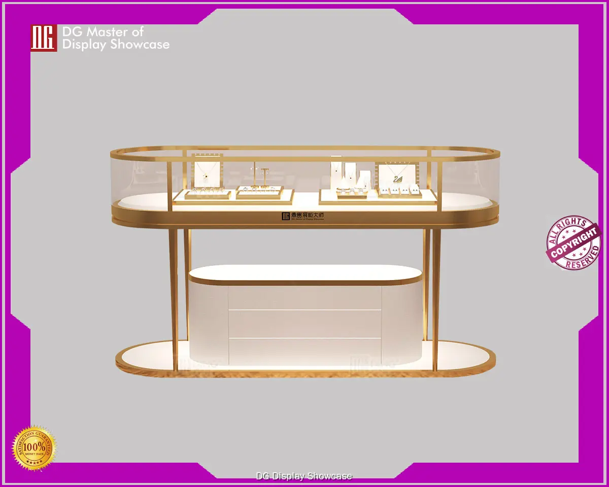 Luxury Oval Jewelry Watch Display Showcase with Smart Electronic Lock and Ultra-Clear Glass - One-Stop Solution for High-End Venues. 1