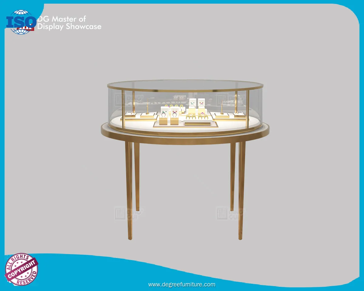 Luxury Round Jewelry Watch Showcase with Intelligent Lighting & Electronic Lock 1