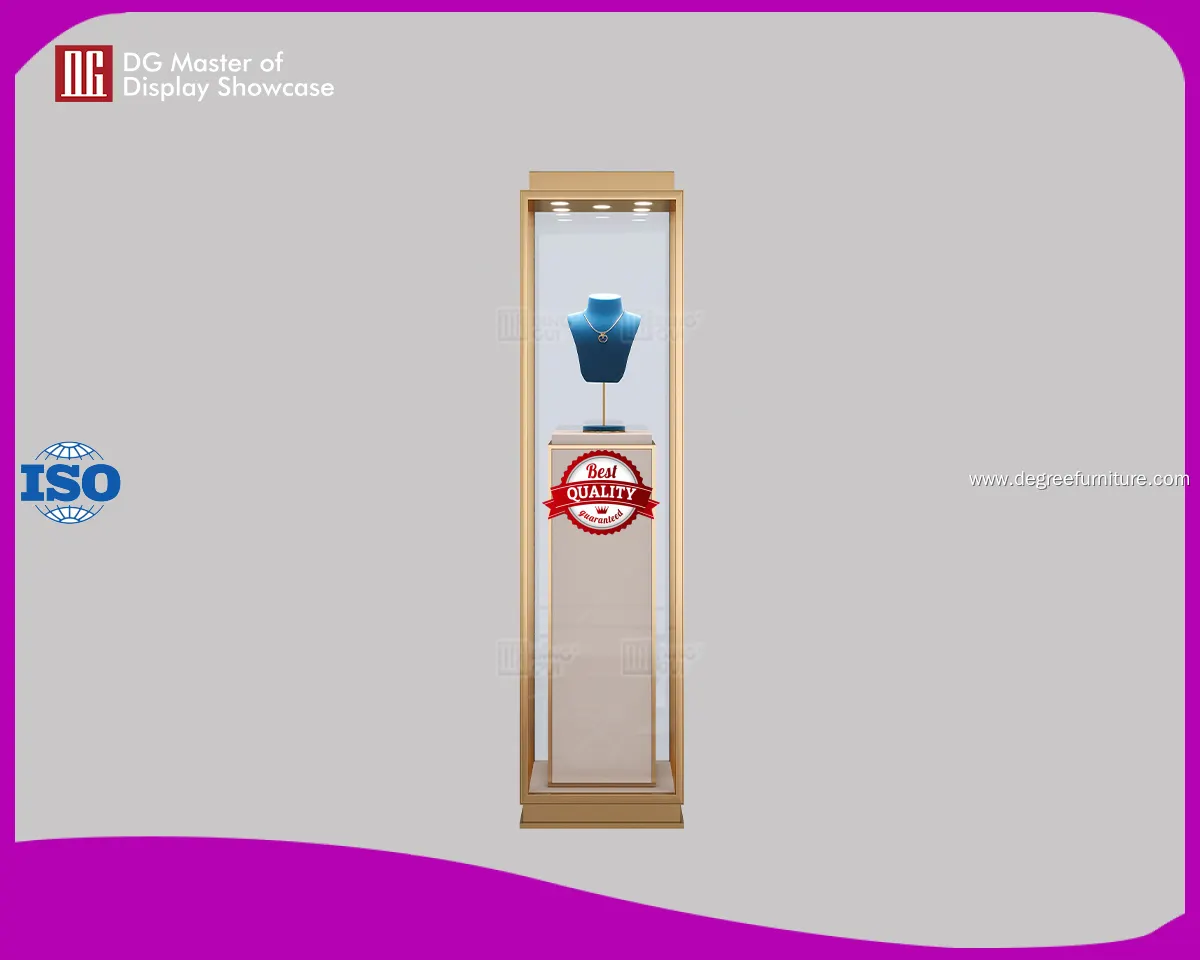 Gold Stainless Steel Jewelry & Watch Display Cabinet: Boost Store Brand Value & Market Competitiveness 1