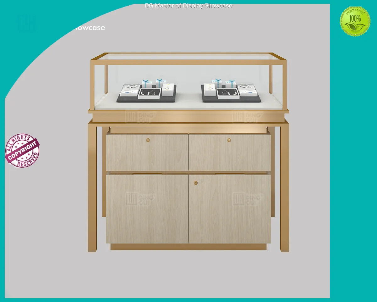 Luxury Glass Showcase: Front Opening & Adjustable Lighting 1