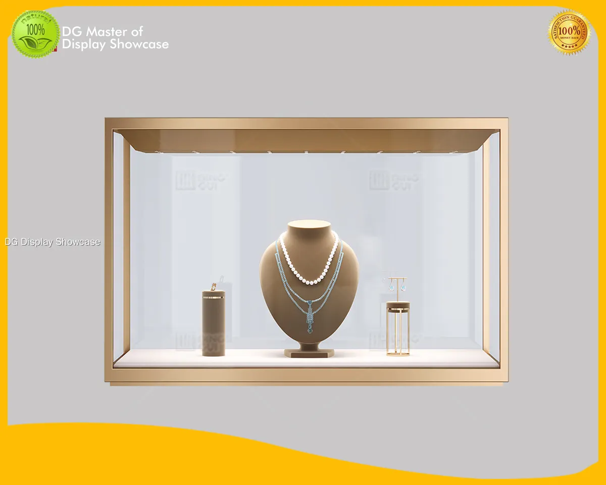 Gold Brushed Stainless Steel Jewelry & Watch Display Cabinet 1