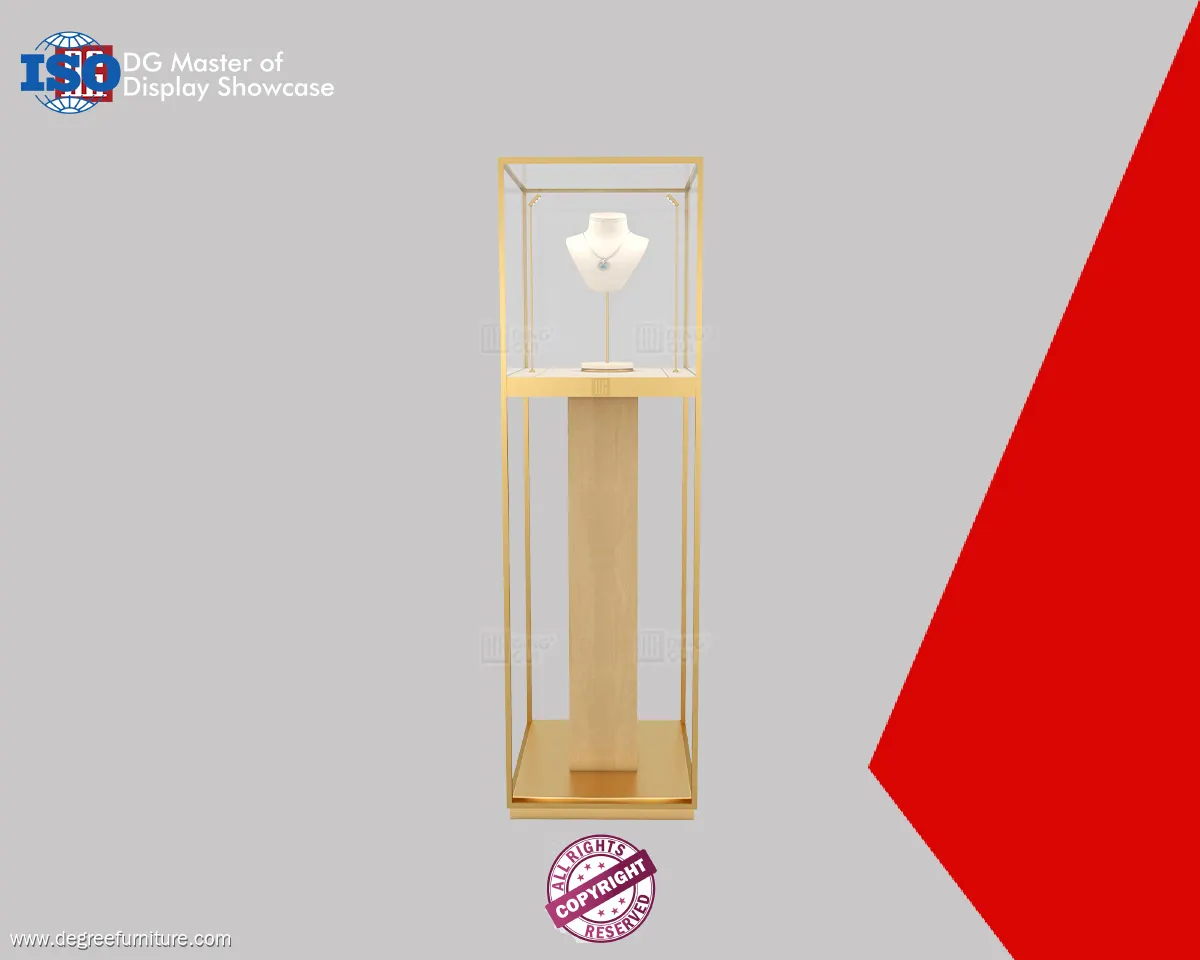 Luxury Marble Jewelry Showcase - Upright Glass Display Cabinet 1