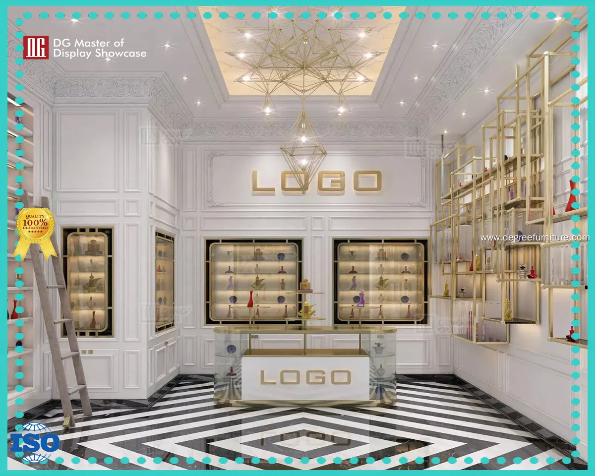 personalized perfume table display manufacturer | DG Display Showcase 1