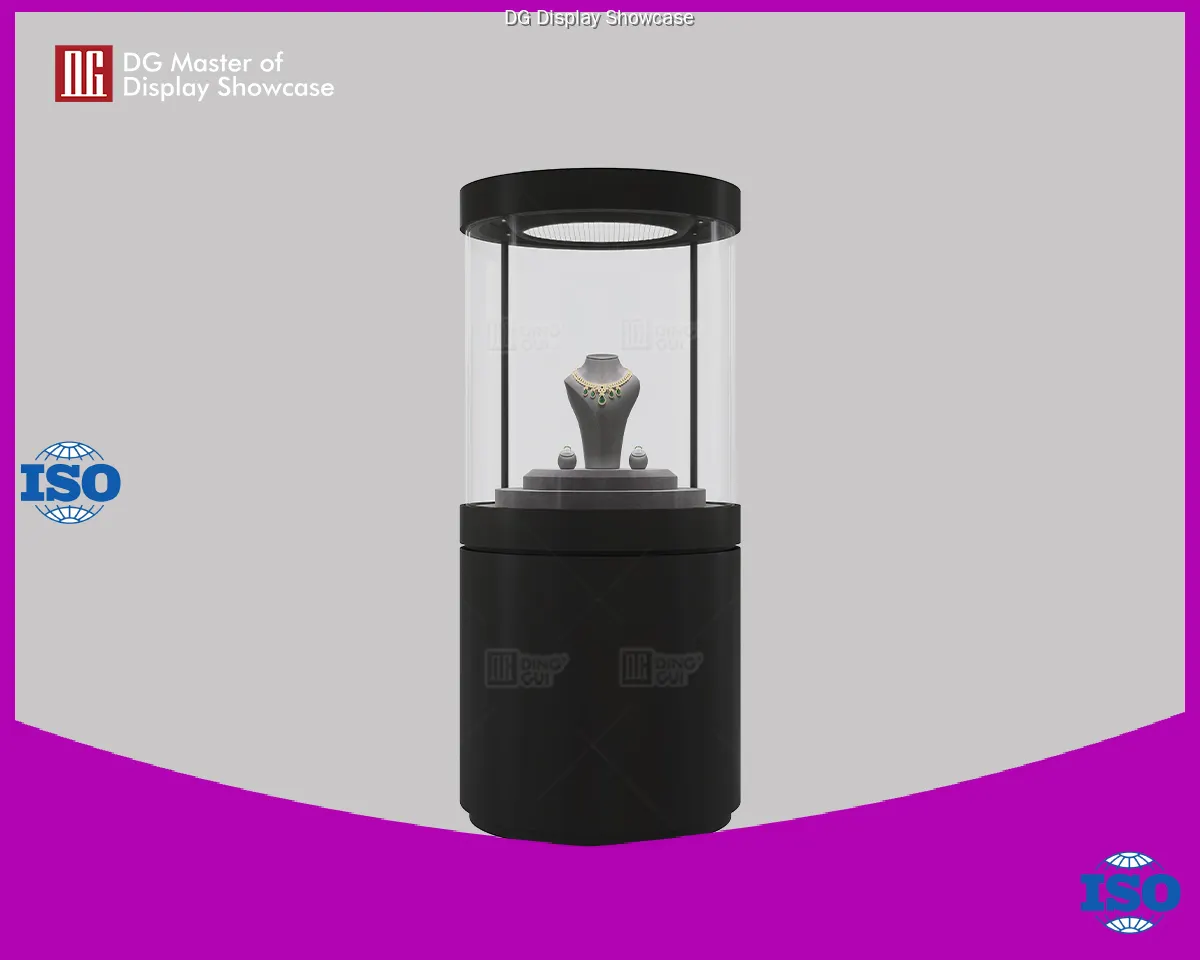 Luxury Cylindrical Jewelry Display Case - DG Showcase 1