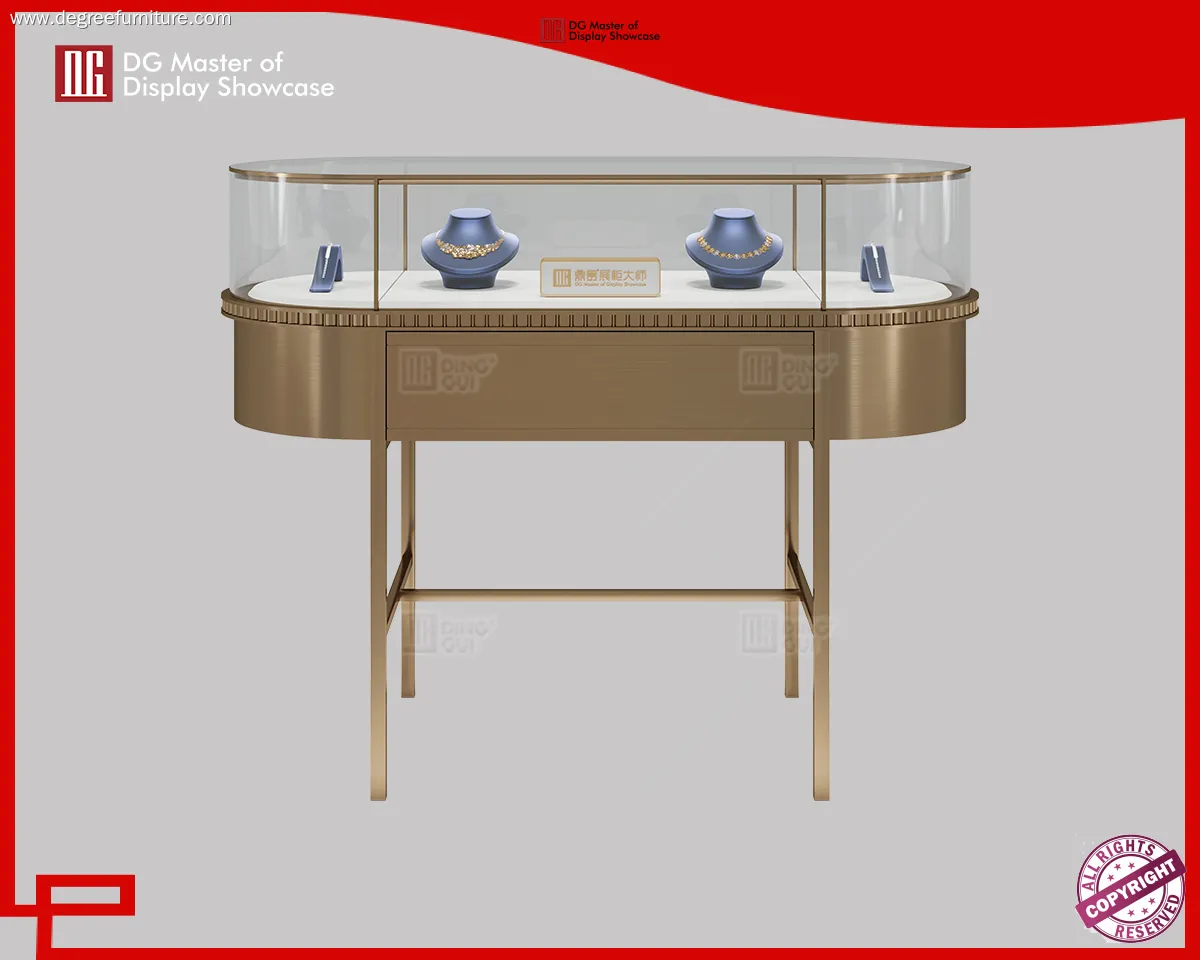 custom front opening glass showcase supplier | DG Display Showcase 1