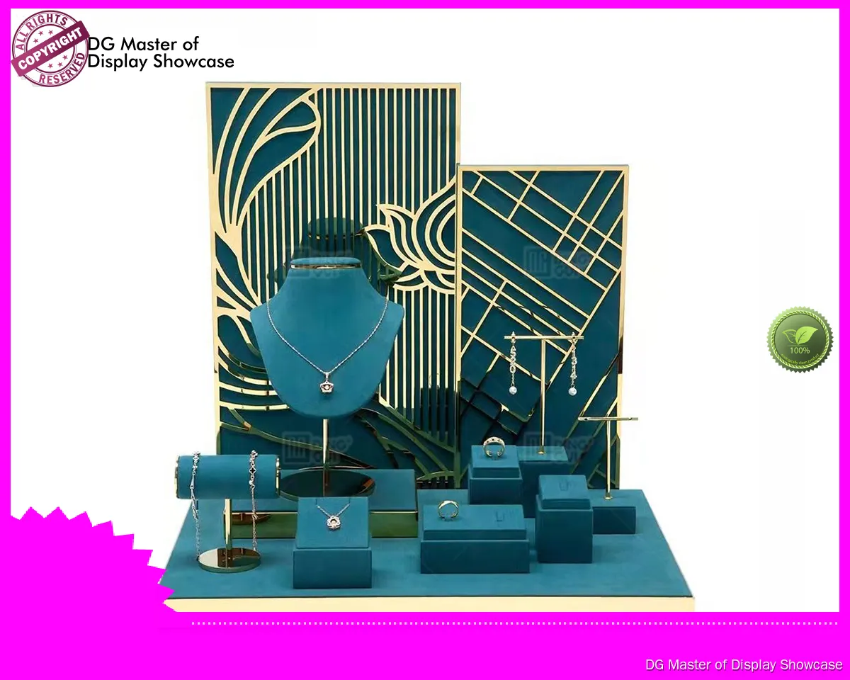 Velvet-Lined Stainless Steel Jewelry Display Rack 1