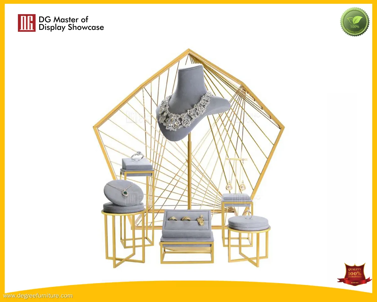 Stainless Steel Jewelry Display Set with Velvet Lining 1