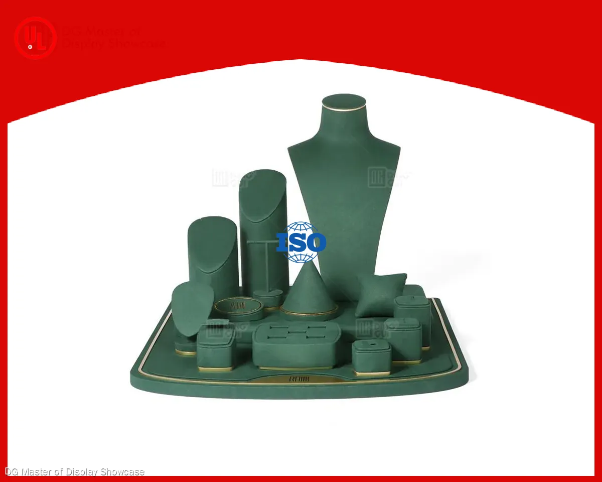 Stainless Steel & Velvet Jewelry Display Set - Elegant & Noble Tray 1