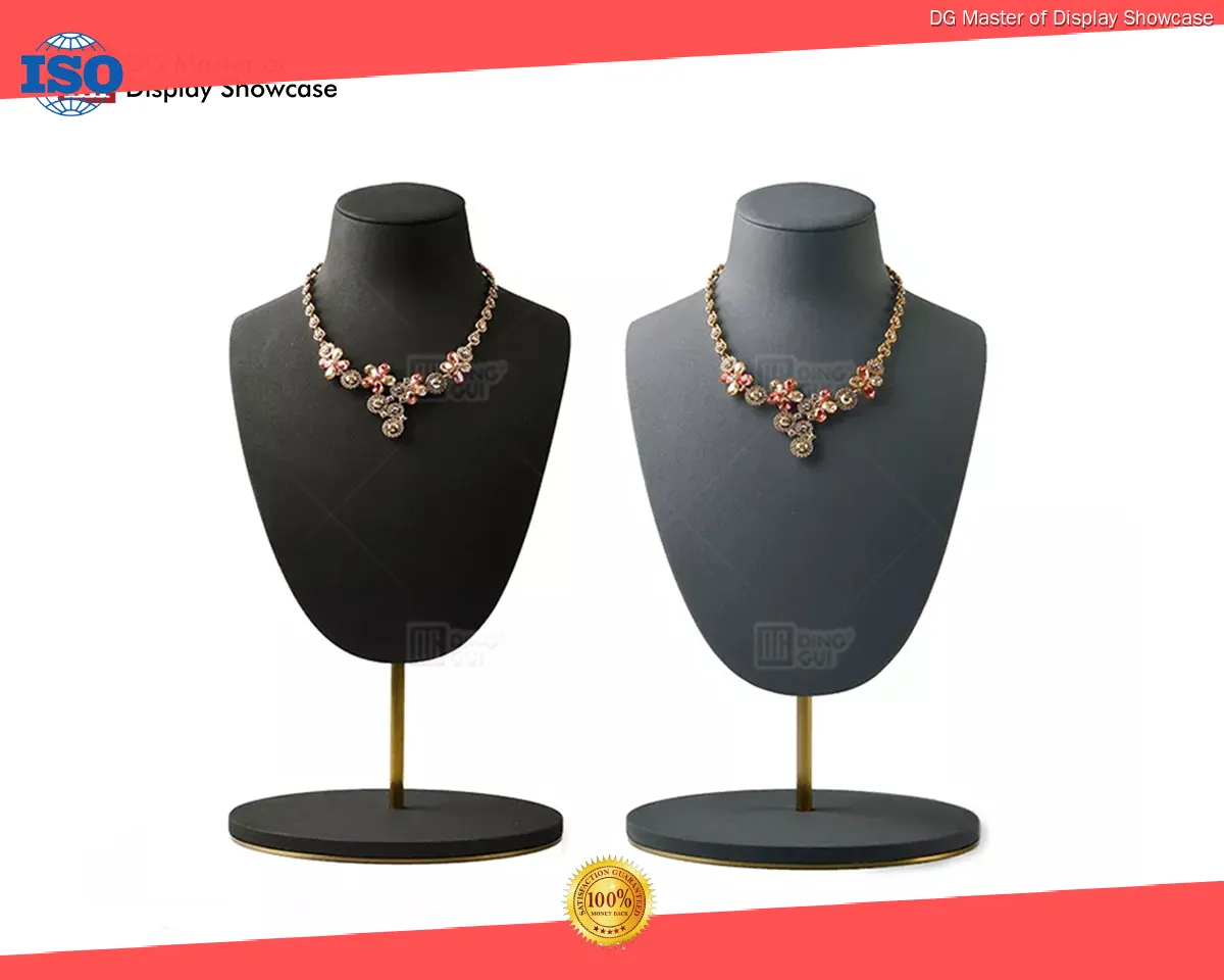 Stainless Steel and Velvet Jewelry Display Set - Elegant Showcase 1