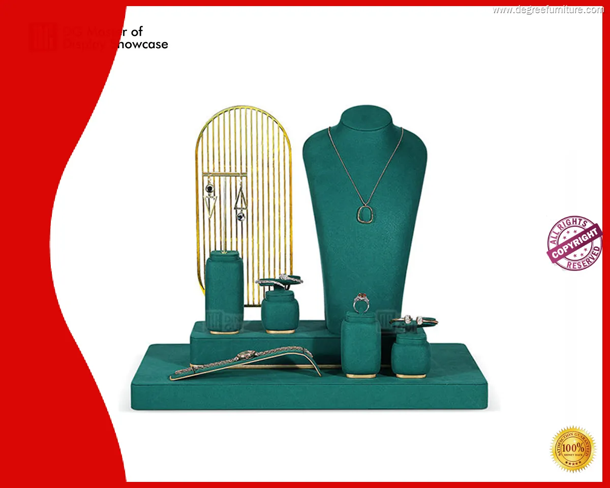 Stainless Steel Velvet Jewelry Display Showcase 1