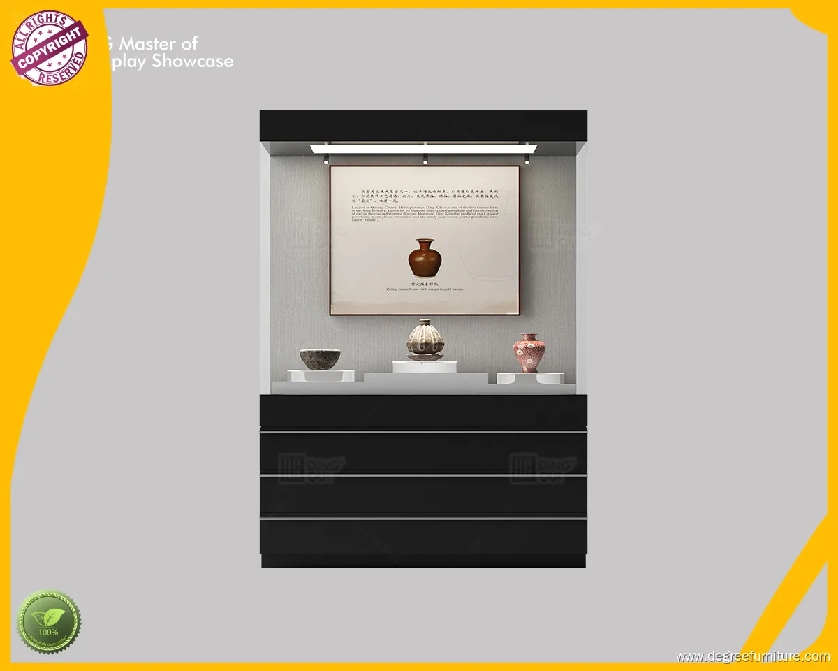 Customizable Museum Display Showcase with Ultra-Clear Glass Top and Storage Base 1