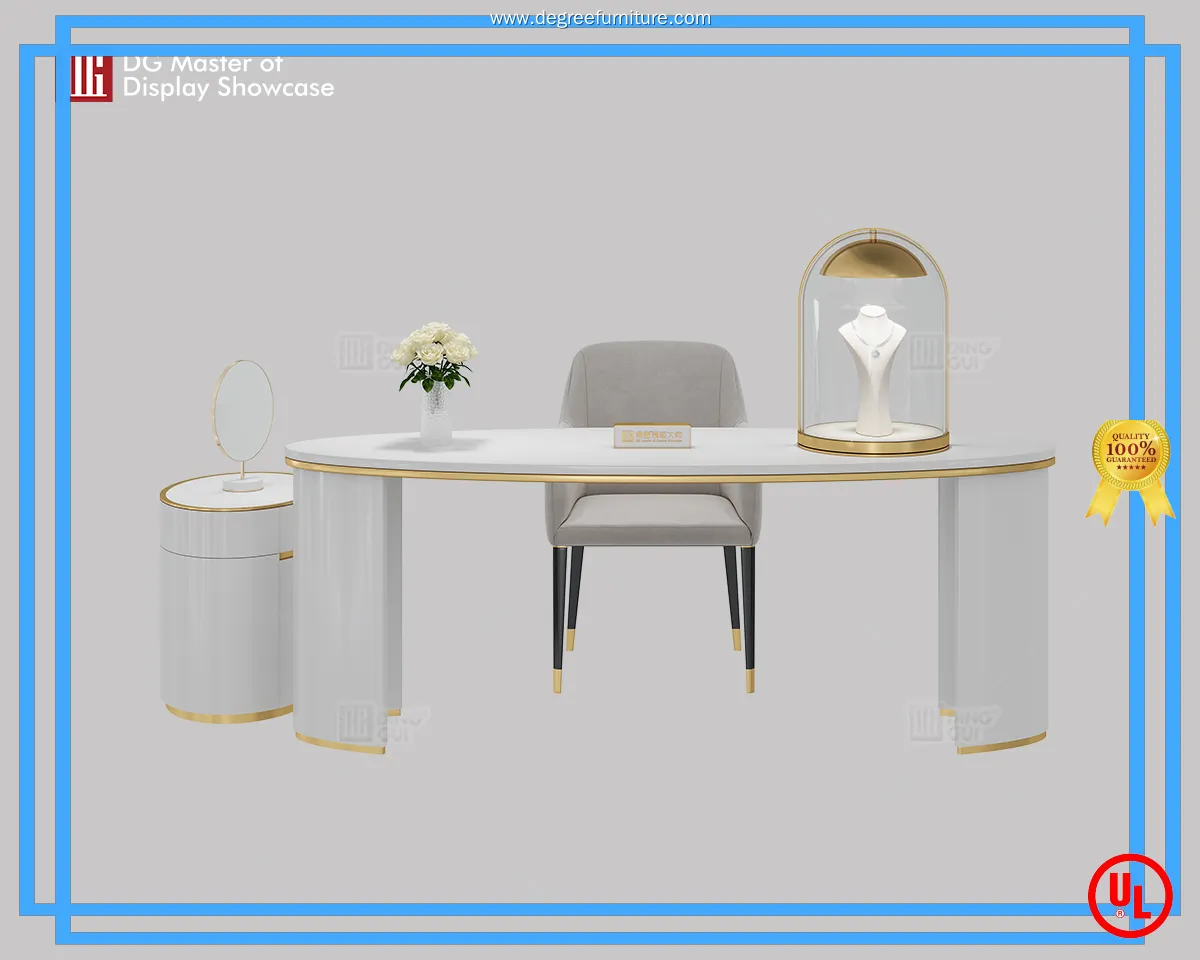 Luxurious Jewelry Negotiation Table with Glass Display Cabinet by DG 1
