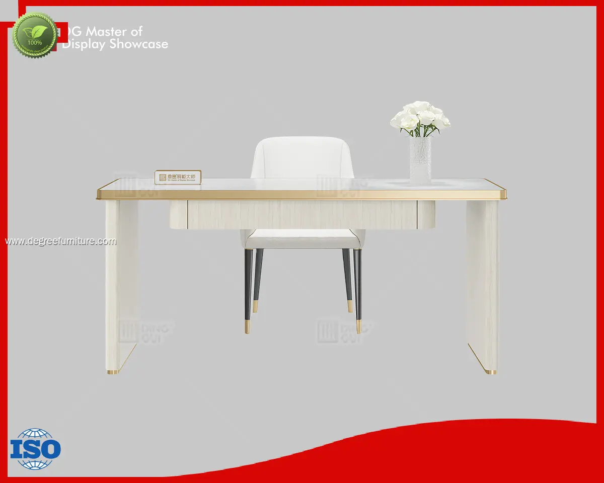 Luxury Marble Jewelry Display Table with Gold Stainless Steel Legs 1