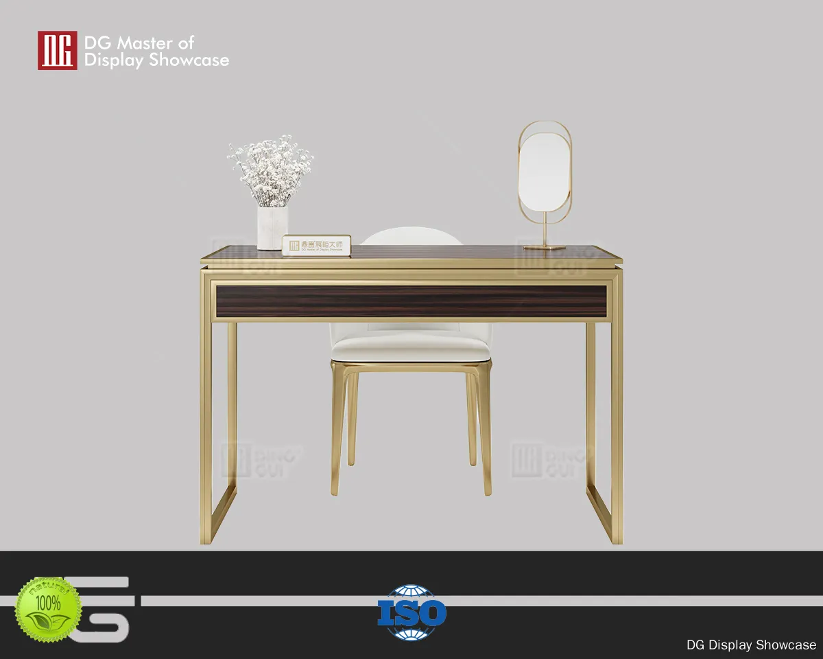 Luxurious Dark Wood Grain Jewelry Display Table 1