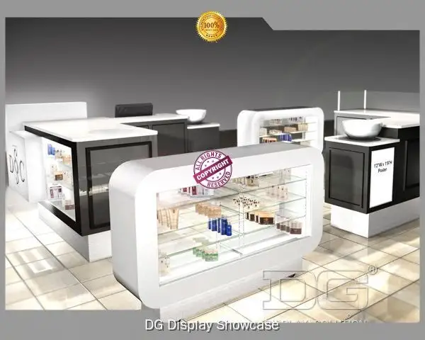 Modern White Makeup Showcase Stand 1