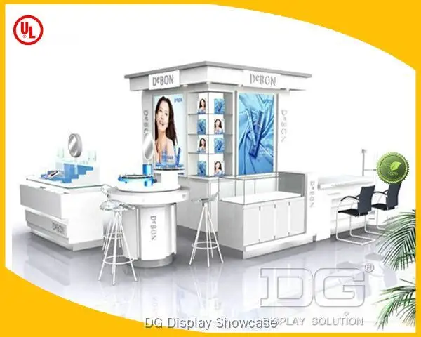 White Round Cosmetic Display Cabinet 1