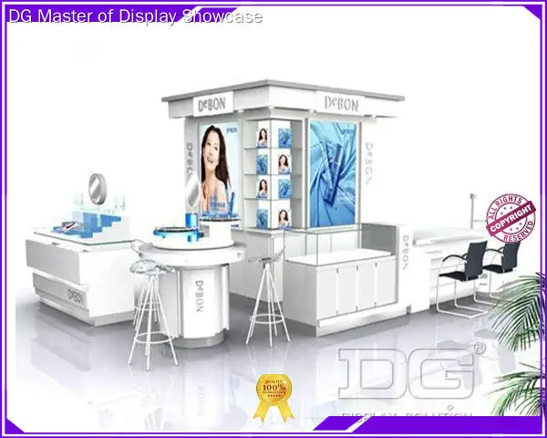 Modern White Cosmetic Display Counter - Eco-Friendly Materials, LED Lighting 1