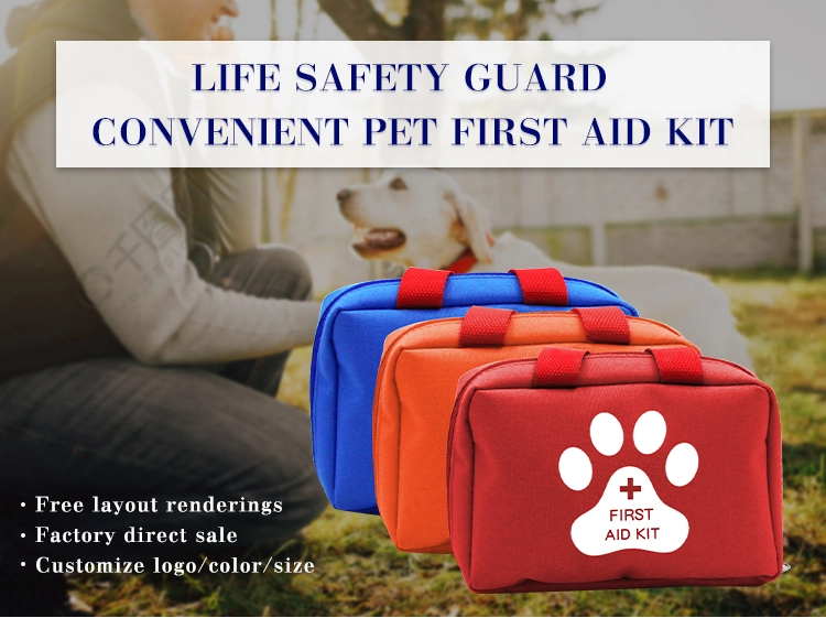 Pet first aid kit for foreign trade; cross-border travel storage bag; handbag for wound treatment emergency pack for cats and dogs; pet set 1