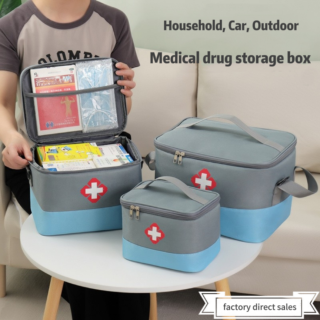 Portable First Aid Kit, Cross-shaped Medicine Storage Bag, Travel and Business Trip Medicine Bag, Large-capacity Medical Emergency Bag 1