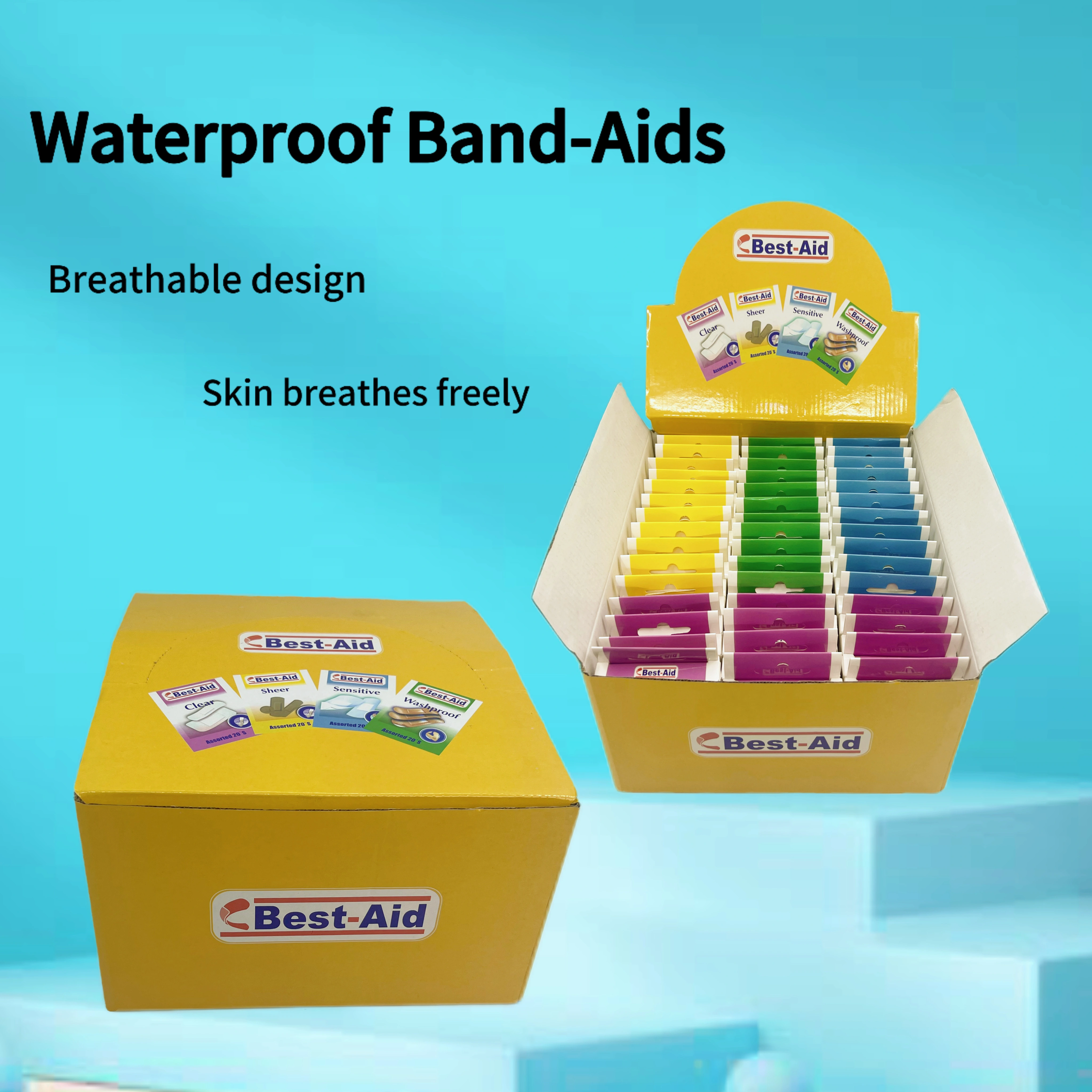 Wholesale Cross-border (English-labeled) Flesh-colored PVC Adhesive Bandages in Multiple Sizes – Breathable, Hemostatic Wound Dressings 1