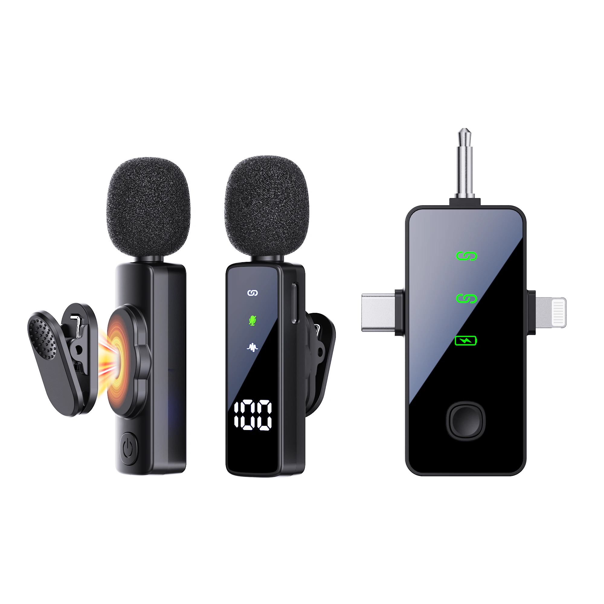SyncMic Q3 2.4GHz Wireless Lavalier Microphone with Noise Reduction, for Smartphone, Camera, PC Video Recording 1