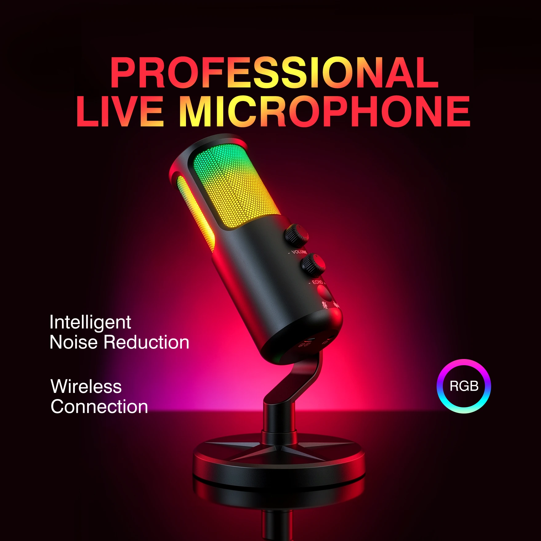 RGB Wireless Gaming Condenser Microphone 1