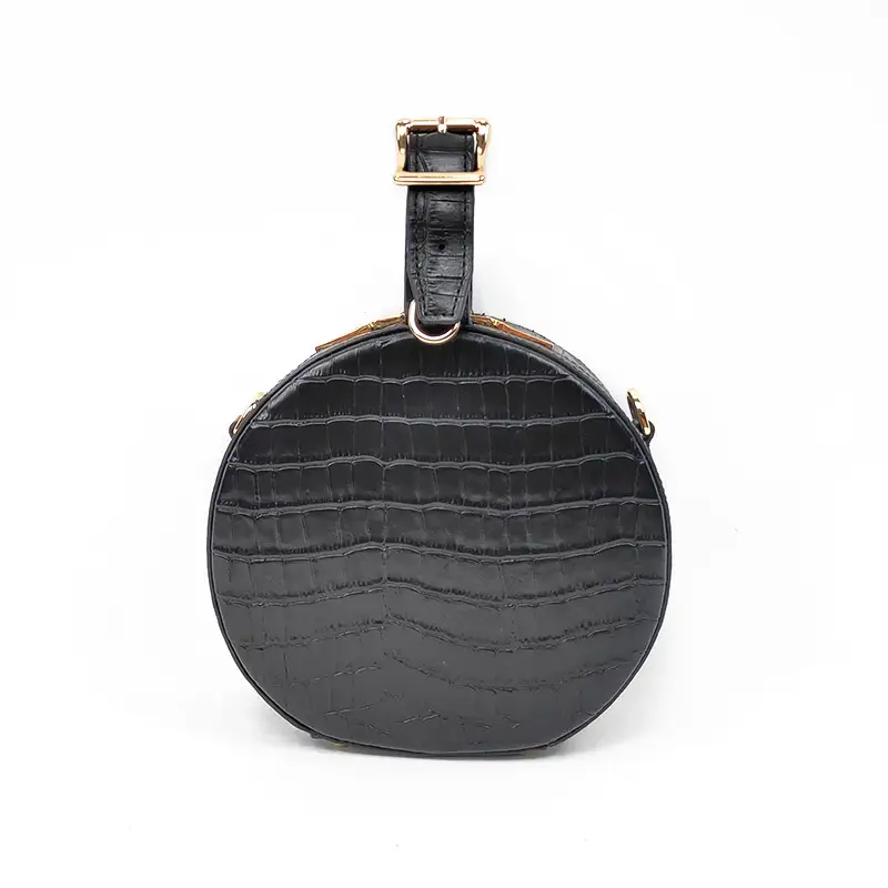 Ladies Designer Leather Handbags Black Round Small Bags 1