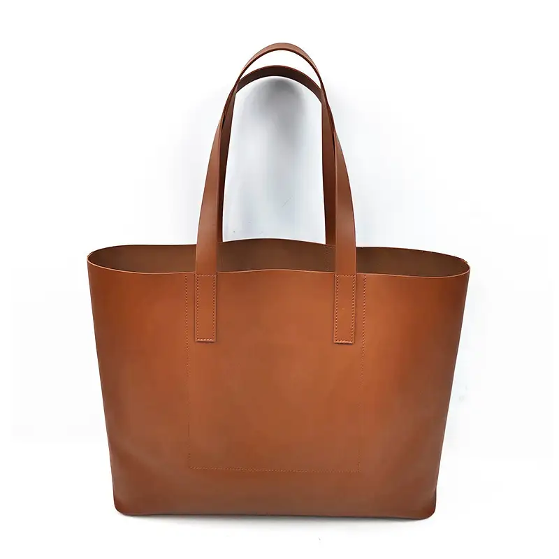 Bestway 2019 Custom Big Simple Shopping Travel Leather Tote Bag For Ladies 1