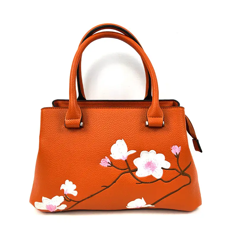 Trendy Quality Elegance Floral Embroidery Bags Private Label Tote Handbags 1
