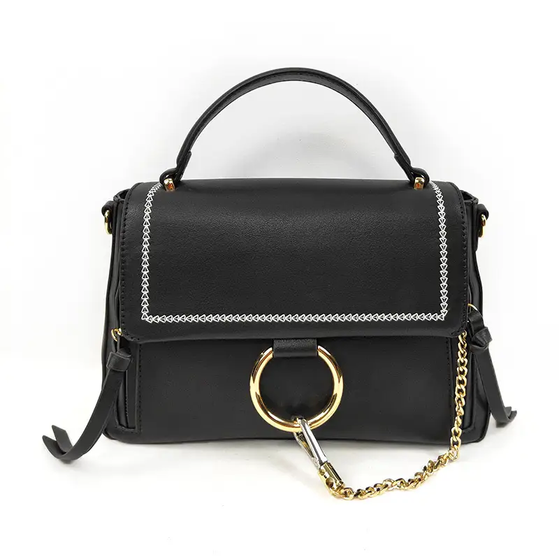 Custom Wholesale China Small New Black Handmade Metal Logo Handbags For Ladies 1