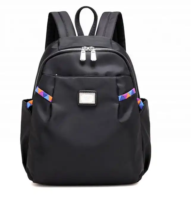 Custom Black Stylish Nylon Bag Foldable Gym Sport Lightweight Backpack 1