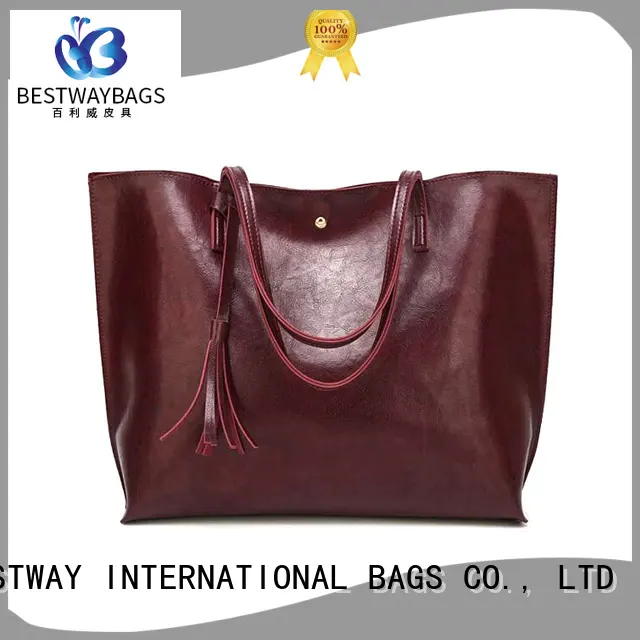 Bestway red pu leather handbags online for women 1