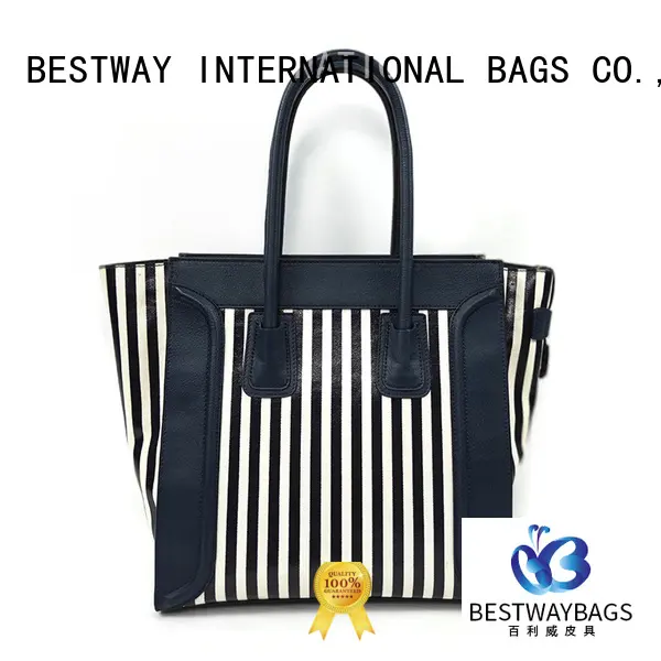 handbags canvas tote with leather handles branded for shopping Bestway 1
