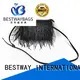 Stylish Small Evening Black Clutch Bag Cross Body Purses With Beautiful Fur 1