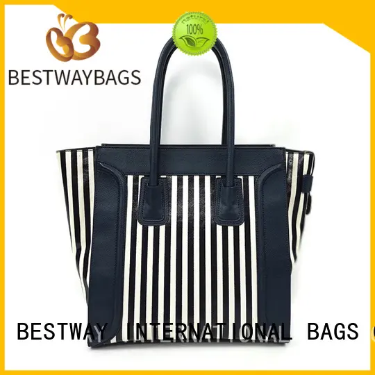 Wholesale Dongguan Designer Strip Canvas Coated Handbags Famous Brands Female Tote Bags 1