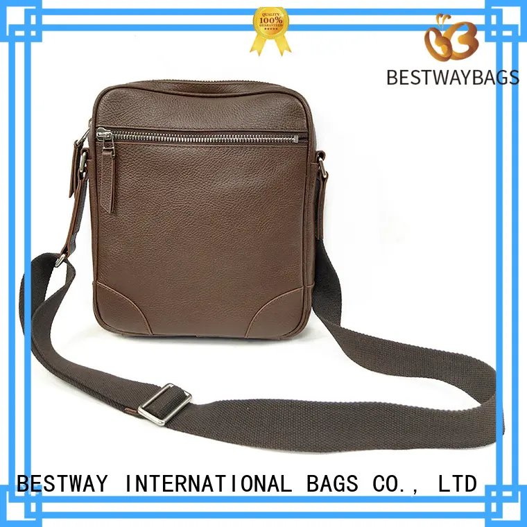 Custom Vintage Quality Mini Soft Genuine Leather Men's Sling Bag With Wide Strap 1