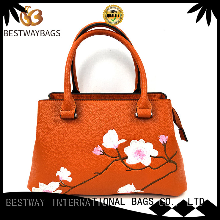 Bestway embroidery pu leather bag supplier for women1 1