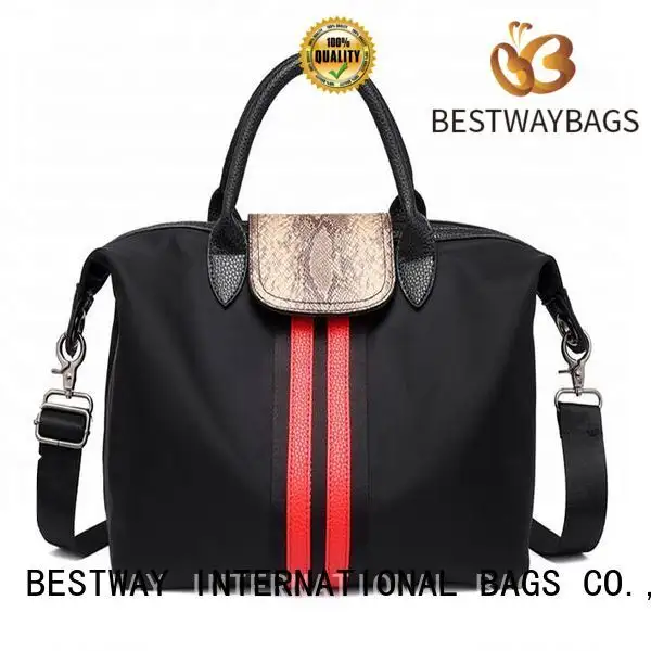 Bestway strength nylon tote with leather handles personalized for gym 1