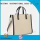 Bestway natural striped canvas tote bag factory for vacation 1